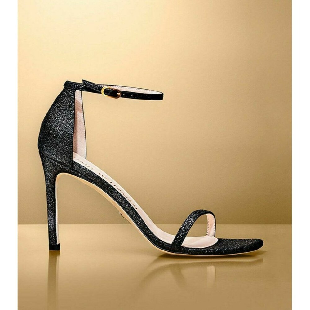 Stuart Weitzman Amelina 95 Nudist Sandal Heels Womens 9.5 Gunmetal
